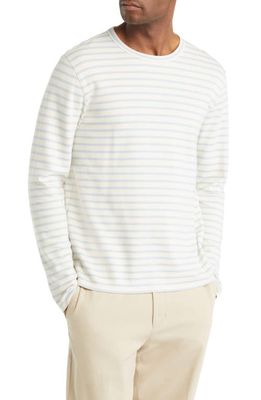 Vince Brenton Stripe Long Sleeve T-Shirt in Cream/Oxford Blue