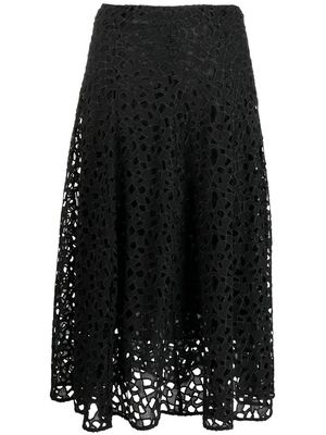 Vince broderie-anglaise quilted skirt - Black