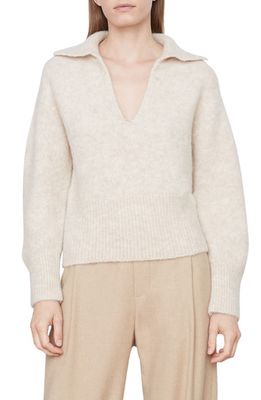 Vince Brushed Collared Sweater in Sand Dune