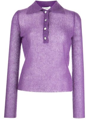 Vince brushed mohair polo jumper - Purple