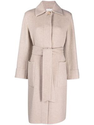 Vince button-up belted coat - Neutrals