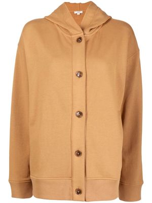 Vince button-up cotton hoodie - Brown