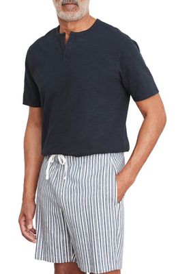 Vince Cabana Stripe Cotton Drawstring Shorts in Twilight Blue/Off White