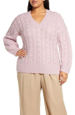 Vince Cable Knit Alpaca & Wool Blend Sweater in Light Mauve Orchid