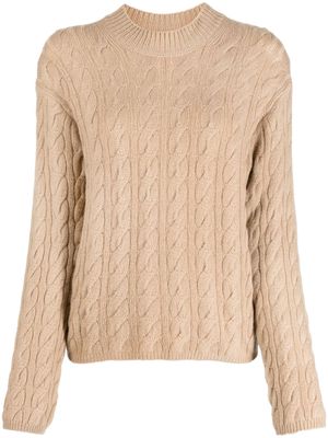 Vince cable-knit drop-shoulder jumper - Brown