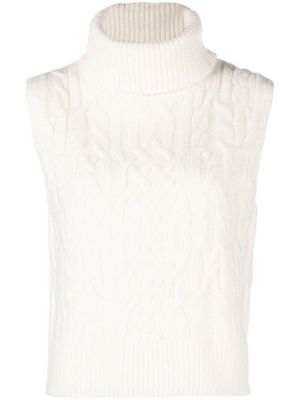 Vince cable-knit sleeveless top - Neutrals