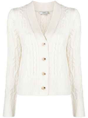 Vince cable-knit wool-cashmere cardigan - Neutrals