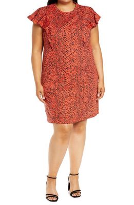 Vince Camuto Animal Print Shift Dress in Passion Fruit