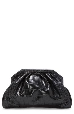 Vince Camuto Baklo Croc Embossed Leather Clutch in Black Croco H Glossy Croco