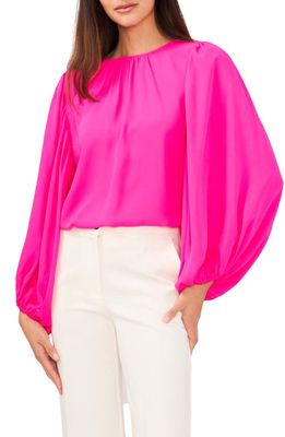Vince Camuto Balloon Sleeve Blouse in Hot Pink
