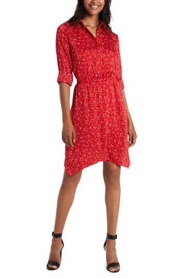 Vince Camuto Brisk Dots Long Sleeve Shirtdress in Red
