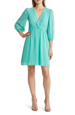 Vince Camuto Chiffon Fit & Flare Dress in Turquoise