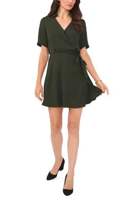 Vince Camuto Collared Wrap Dress in Pine Forest