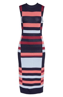 Vince Camuto Colorblock Sweater Dress in Navy/coral