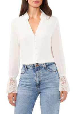 Vince Camuto Crepe Button-Up Shirt in New Ivory