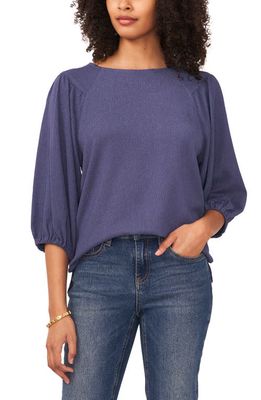 Vince Camuto Crinkled Puff Three-Quarter Sleeve Top in Dusk