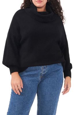 Vince Camuto Drop Shoulder Turtleneck Sweater in Rich Black