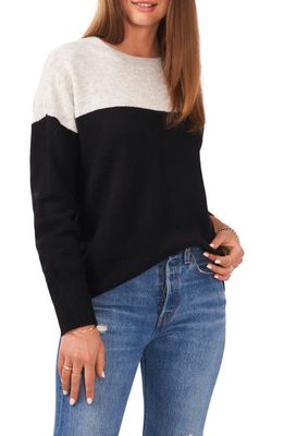 Vince Camuto Extend Shoulder Colorblock Sweater in Silver Hthr