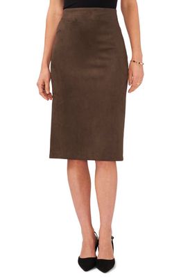 Vince Camuto Faux Suede Pencil Skirt in Rich Chocolate