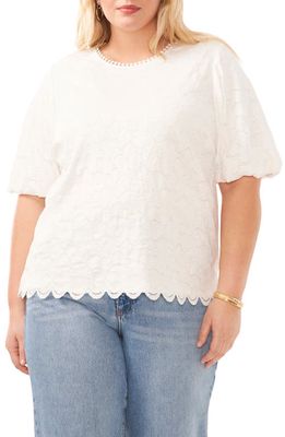 Vince Camuto Fleur Bloom Lace Top in New Ivory