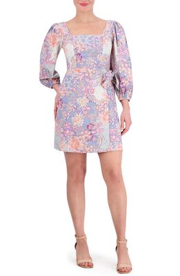 Vince Camuto Floral Balloon Sleeve Minidress in Blue