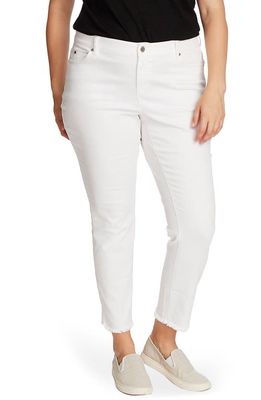 Vince Camuto Fray Hem Jeans in Ultra White