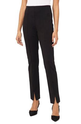 Vince Camuto Front Seam Ankle Zip Leggings in Rich Black