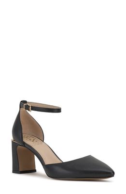 Vince Camuto Hendriy Ankle Strap Pointed Toe Pump in Black
