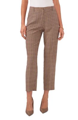 Vince Camuto Houndstooth Check Ankle Straight Leg Pants in Birch Multi