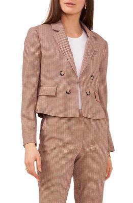 Vince Camuto Houndstooth Check Crop Jacket in Fireside