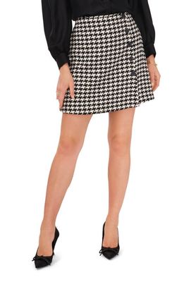 Vince Camuto Houndstooth Miniskirt in Rich Black