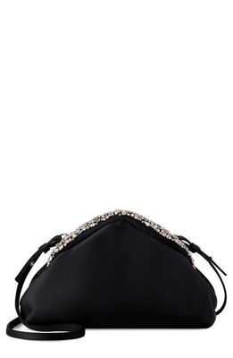 Vince Camuto Issey Clutch in Black Silk Satin