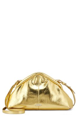 Vince Camuto Issey Clutch in Gold Metallic Foil Leather