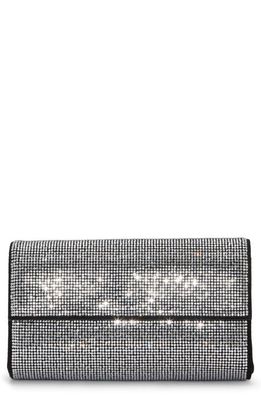 Vince Camuto Katey Embellished Suede Clutch in Silver/Black Suede