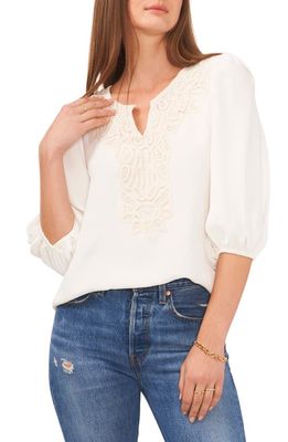 Vince Camuto Lace Puff Sleeve Blouse in New Ivory