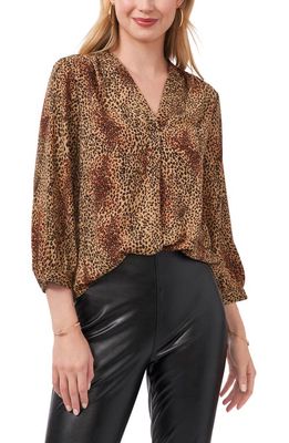 Vince Camuto Leopard Print Blouse in Brown/Rich Black