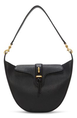 Vince Camuto Maecy Leather Convertible Hobo Bag in Black Cow Galaxy