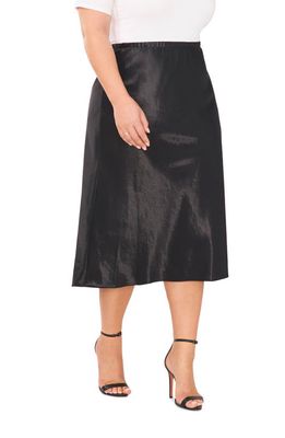 Vince Camuto Midi A-Line Skirt in Rich Black
