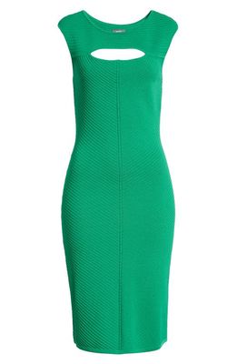 Vince Camuto Mixed Texture Cap Sleeve Dress in Green