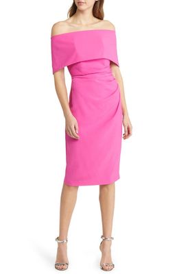 Vince Camuto Off-the-Shoulder Sheath Dress in Hot Pink