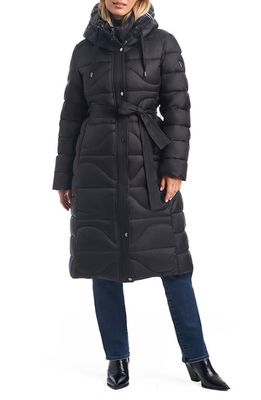 Vince Camuto Onion Quilted Recycled Nylon Longline Puffer Jacket in Black