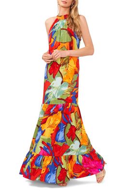 Vince Camuto Oscar Floral Tiered Maxi Dress in Orange Multi