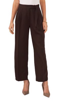 Vince Camuto Pinstripe Belted Trousers in Chocolate Trot