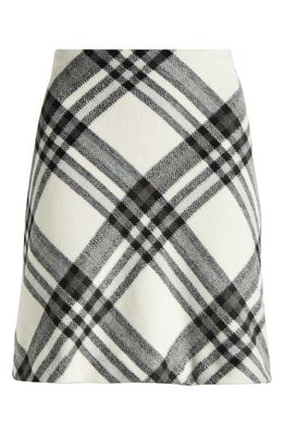 Vince Camuto Plaid Miniskirt in New Ivory