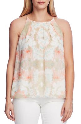 Vince Camuto Pleat Front Tie Dye Tank Top in Soft Willow