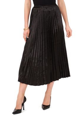 Vince Camuto Pleated Crepe Midi Skirt in Rich Black