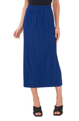 Vince Camuto Pleated Pull-On Midi Skirt in Twighlight Blue