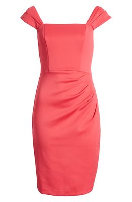 Vince Camuto Pleated Scuba Dress in Hot Pink