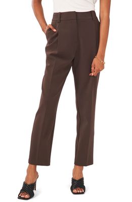Vince Camuto Pleated Straight Leg Trousers in French Roast