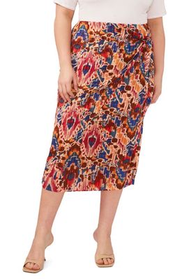 Vince Camuto Print Side Tie Skirt in Chili Oil